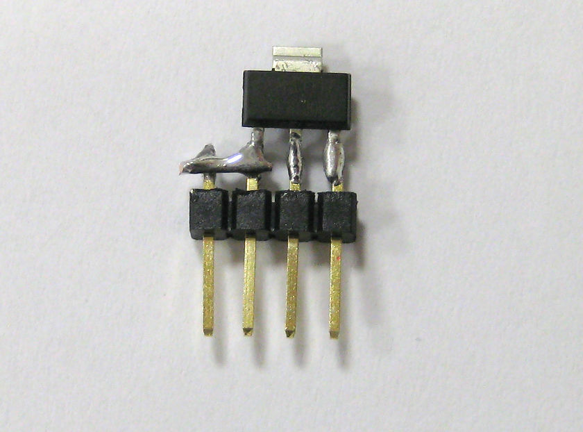 AMS1117 disolder ke pin strip