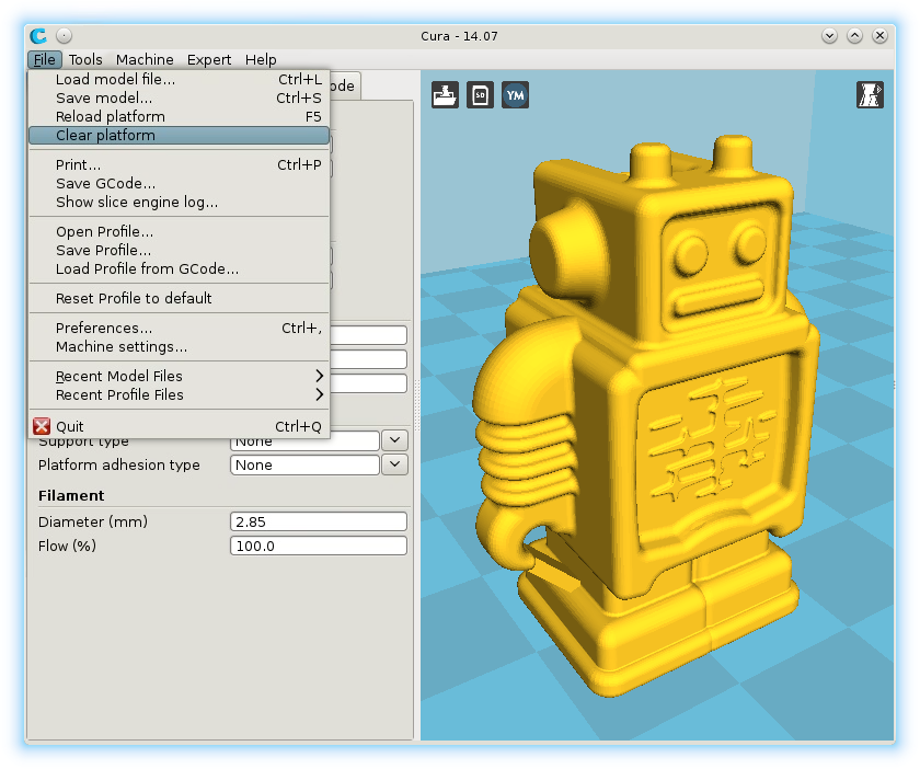 Cura clear plataform