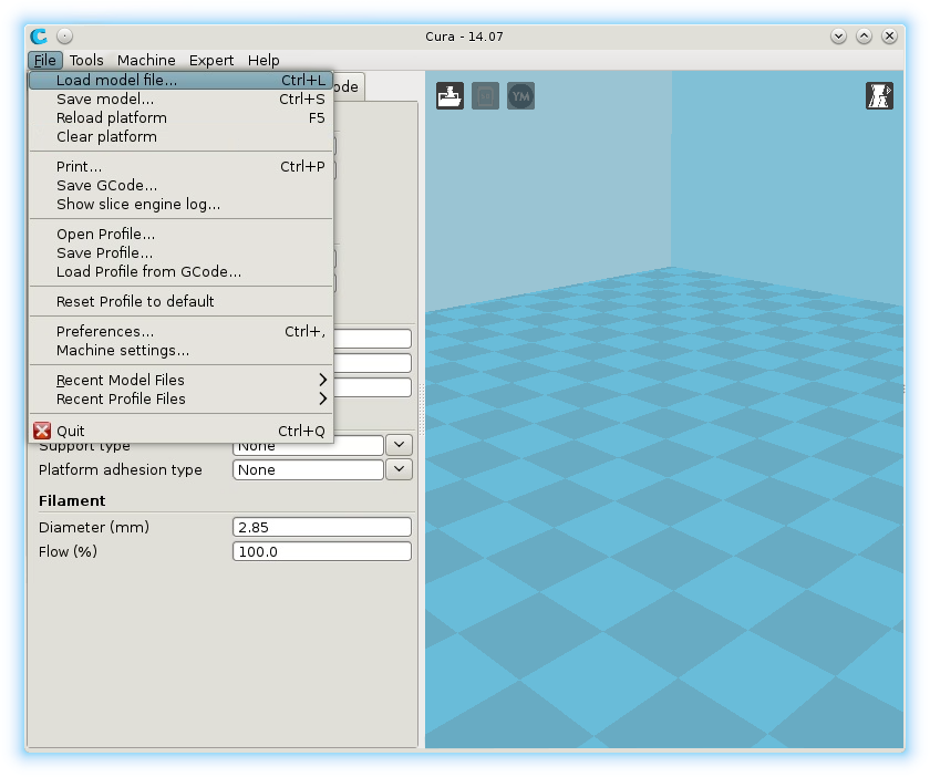 Cura load model file