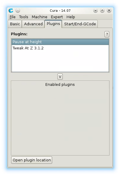 Cura plugins dialog