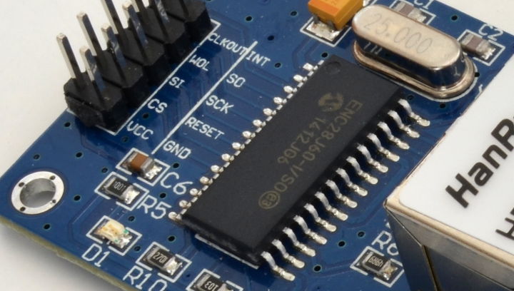 Conexión a MCU del ENC28J60 Ethernet SPI 10BASE-T