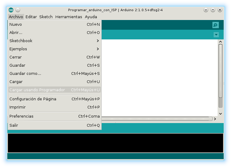 Programar Arduino ISP cargar usando programador