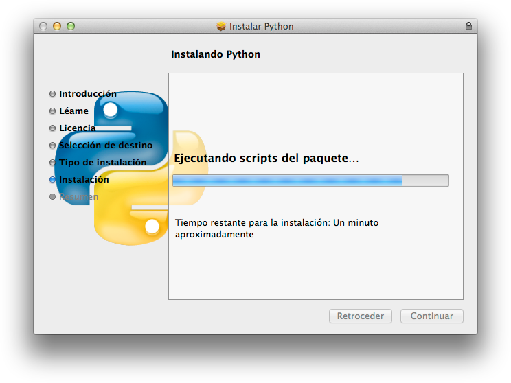 Python MAC ejecutar script de instalación