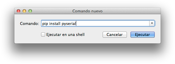 Python MAC instalar pyserial pip comando