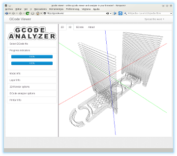 GCode Viewer GCode Analizer. Visor de G-Code