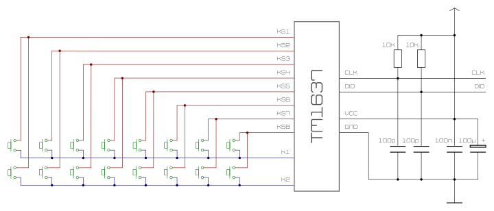 TM1637 driver display LED 7 segmentos y teclado