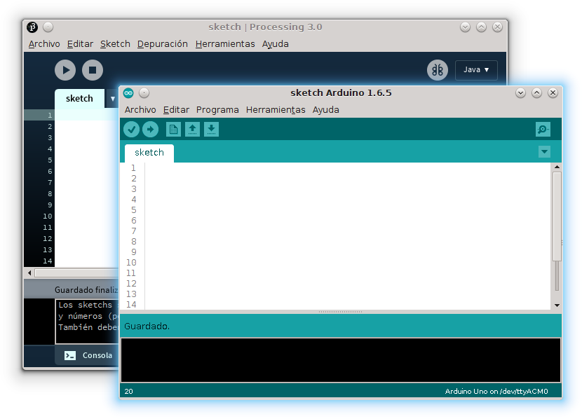 El IDE de Arduino está basado en Processing