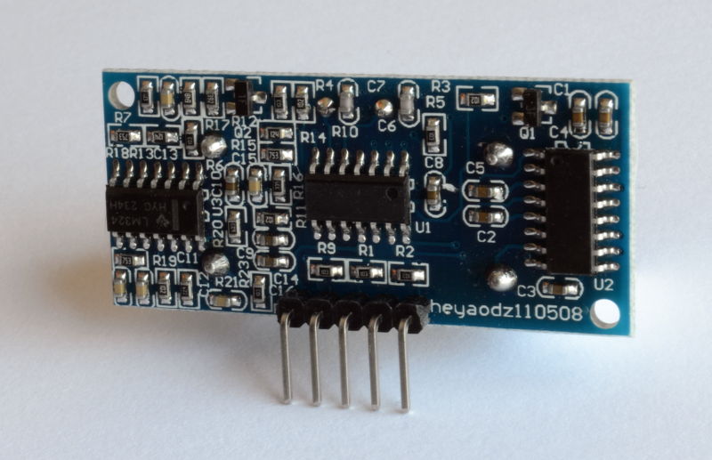 Circuitería emisor receptor ultrasonidos SRF04 SRF05