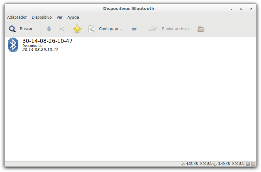 Configurar Bluetooth GTK Buscar