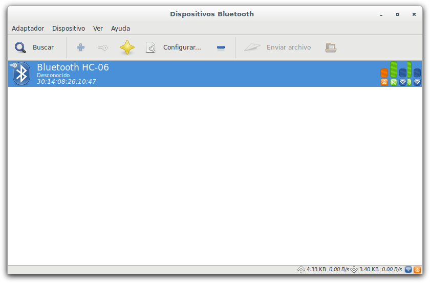 Configurar Bluetooth GTK Emparejado