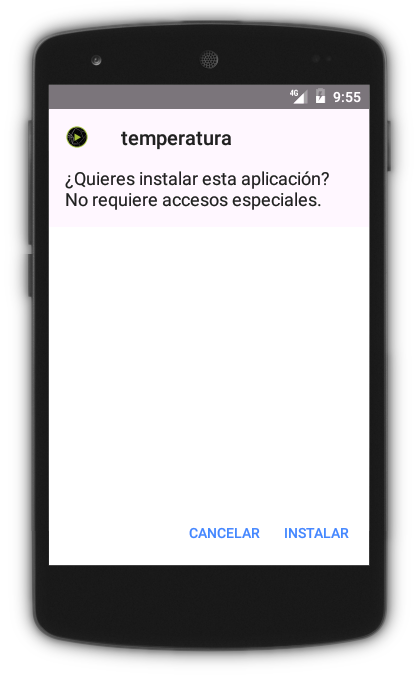Processing Android APK aplicación instalar permisos