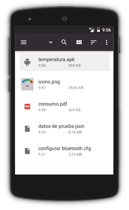 Processing Android APK aplicación pulsar seleccionar instalar