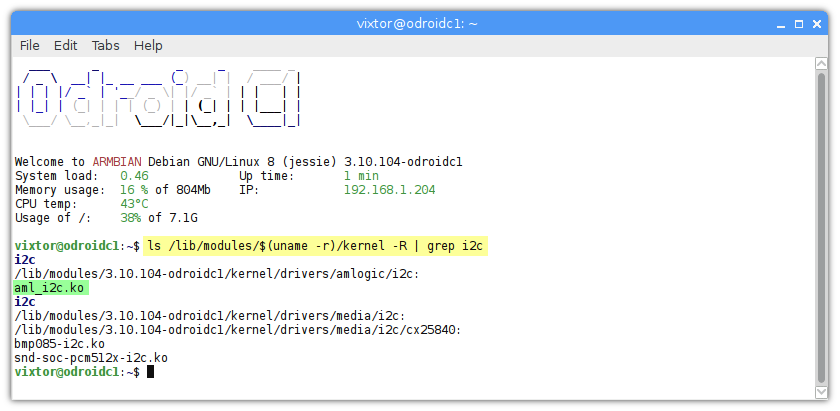 Armbian ARM Linux SBC buscar drivers Odroid C1
