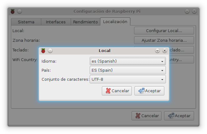 Instalar Linux SBC Raspbian rc_gui cambiar idioma localización país regionalización