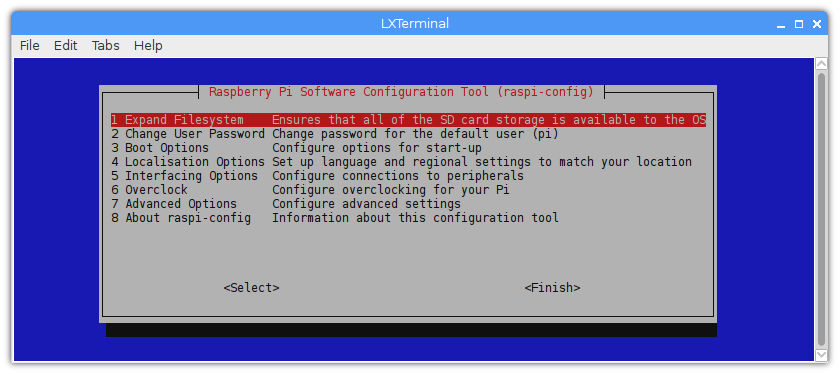 Instalar Linux raspi-config redimensionar partición
