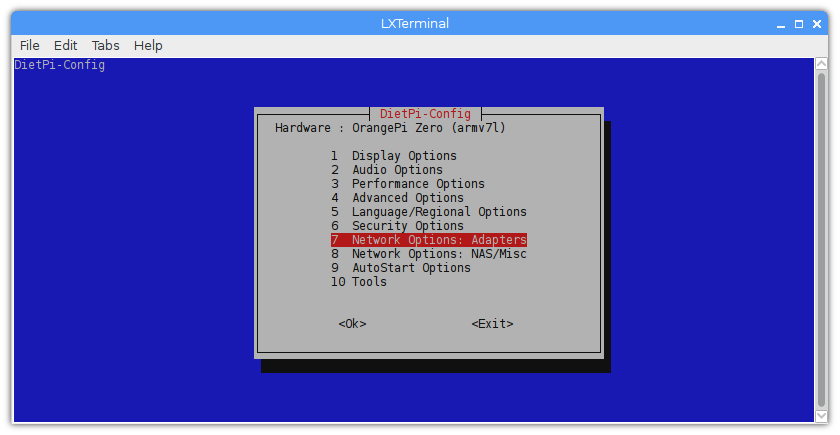 Linux DietPi Debian configuración red local network SBC