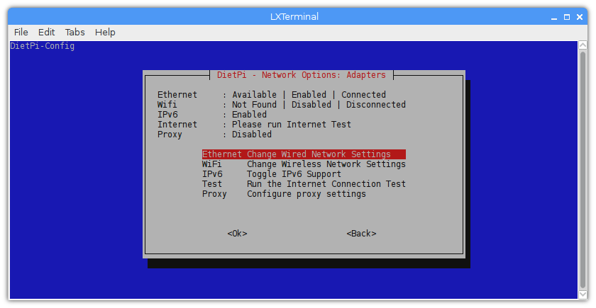 Linux DietPi Debian configurar red local network SBC