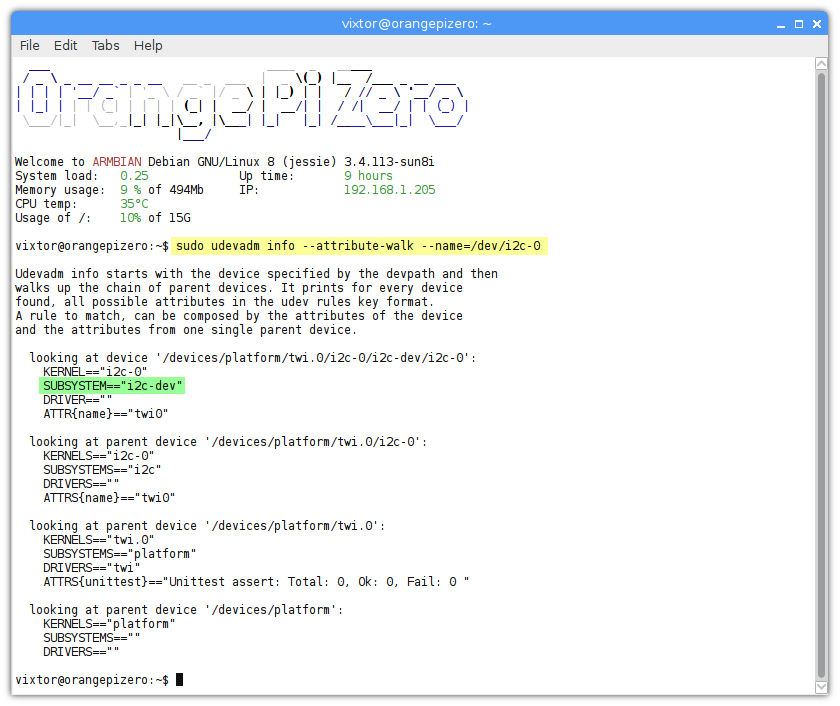 Linux SBC driver Armbian udev rules kernel attrs subsystem